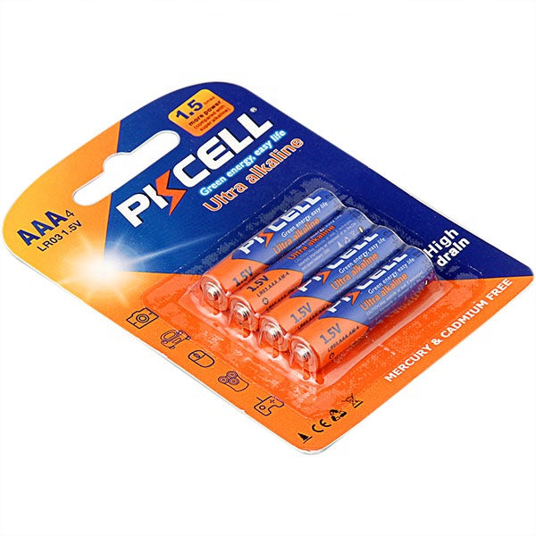 AAA/LR03 alkalinebatterijen in blister van 4